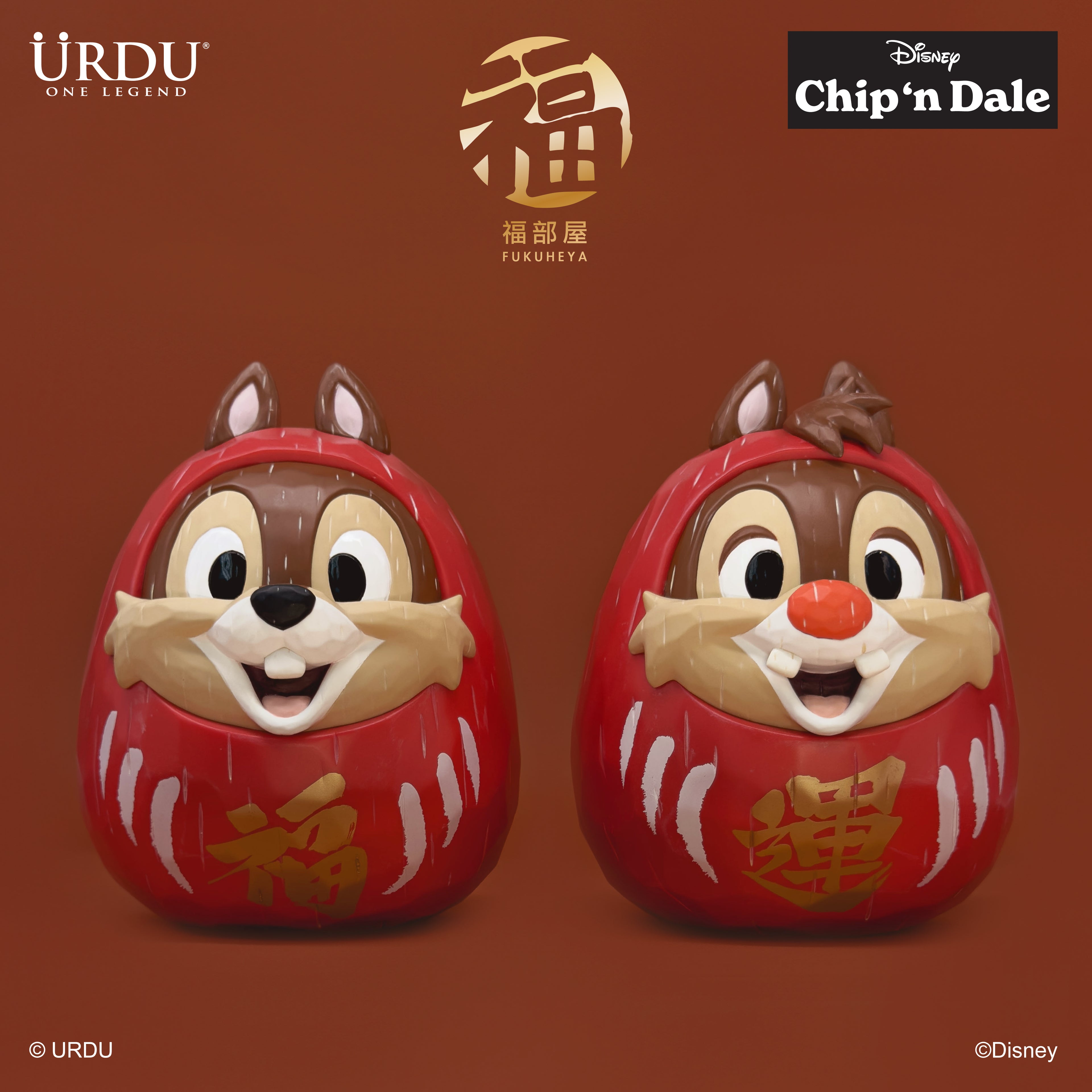 URDU Disney Fukuheya Daruma – Chip & Dale(Original)